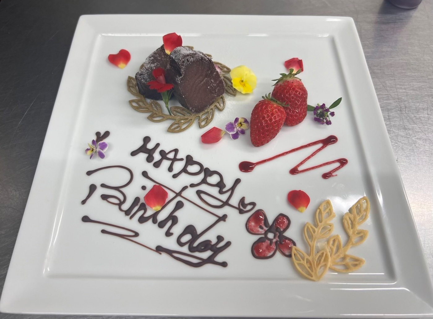 メッセージ入りデザートプレート